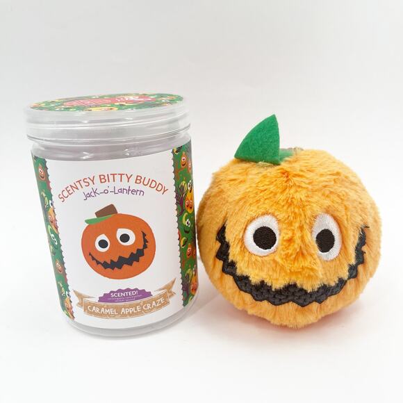 SCENTSY Kids Bitty Buddy Caramel Apple Craze Scented Pumpkin Jack-o-lantern NWT - Picture 1 of 14